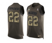 Men's Nike Green Bay Packers #22 Aaron Ripkowski Limited Green Salute to Service Tank Top NFL Jersey
