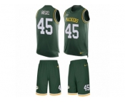 Men's Nike Green Bay Packers #45 Vince Biegel Limited Green Tank Top Suit NFL Jersey