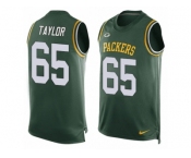 Men's Nike Green Bay Packers #65 Lane Taylor Limited Green Player Name & Number Tank Top NFL Jersey