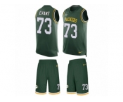 Men's Nike Green Bay Packers #73 Jahri Evans Limited Green Tank Top Suit NFL Jersey