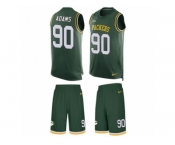 Men's Nike Green Bay Packers #90 Montravius Adams Limited Green Tank Top Suit NFL Jersey