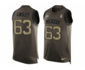 Nike Green Bay Packers #63 Corey Linsley Green Men's Stitched NFL Limited Salute To Service Tank Top Jersey