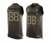 Nike Green Bay Packers #88 Ty Montgomery Green Men's Stitched NFL Limited Salute To Service Tank Top Jersey