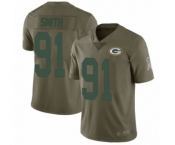 Youth Green Bay Packers #91 Preston Smith Limited Olive 2017 Salute to Service Football Jersey