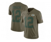 Youth Nike Green Bay Packers #12 Aaron Rodgers Limited Olive 2017 Salute to Service NFL Jersey