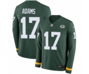 Youth Nike Green Bay Packers #17 Davante Adams Limited Green Therma Long Sleeve NFL Jersey