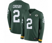 Youth Nike Green Bay Packers #2 Mason Crosby Limited Green Therma Long Sleeve NFL Jersey