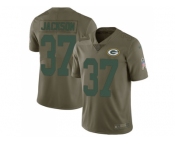 Youth Nike Green Bay Packers #37 Josh Jackson Olive Stitched NFL Limited 2017 Salute to Service Jersey