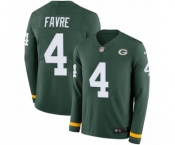 Youth Nike Green Bay Packers #4 Brett Favre Limited Green Therma Long Sleeve NFL Jersey