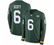 Youth Nike Green Bay Packers #6 JK Scott Limited Green Therma Long Sleeve NFL Jersey