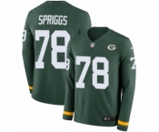 Youth Nike Green Bay Packers #78 Jason Spriggs Limited Green Therma Long Sleeve NFL Jersey