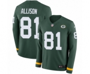 Youth Nike Green Bay Packers #81 Geronimo Allison Limited Green Therma Long Sleeve NFL Jersey