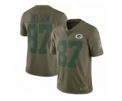 Youth Nike Green Bay Packers #87 Jordy Nelson Limited Olive 2017 Salute to Service NFL Jersey