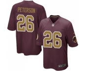 Men's Nike Washington Redskins #26 Adrian Peterson Game Burgundy Red Gold Number Alternate 80TH Anniversary NFL Jersey