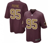 Men's Nike Washington Redskins #95 Da'Ron Payne Game Burgundy Red Gold Number Alternate 80TH Anniversary NFL Jersey