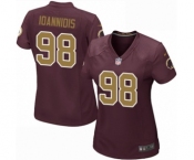 Men's Nike Washington Redskins #98 Matt Ioannidis Game Burgundy Red Gold Number Alternate 80TH Anniversary NFL Jersey