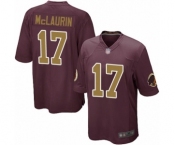 Men's Washington Redskins #17 Terry McLaurin Game Burgundy Red Gold Number Alternate 80TH Anniversary Football Jersey