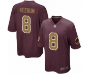 Men's Washington Redskins #8 Case Keenum Game Burgundy Red Gold Number Alternate 80TH Anniversary Football Jersey