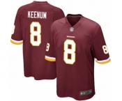 Men's Washington Redskins #8 Case Keenum Game Burgundy Red Team Color Football Jersey