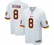Men's Washington Redskins #8 Case Keenum Game White Football Jersey