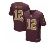 Men's Nike Washington Redskins #12 Colt McCoy Elite Burgundy Red Gold Number Alternate 80TH Anniversary NFL Jersey