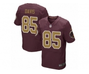 Men's Nike Washington Redskins #85 Vernon Davis Elite Burgundy Red Gold Number Alternate 80TH Anniversary NFL Jersey