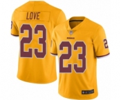 Men's Washington Redskins #23 Bryce Love Elite Gold Rush Vapor Untouchable Football Jersey