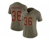 Women Nike Washington Redskins #36 D.J. Swearinger Olive Stitched NFL Limited 2017 Salute to Service Jersey