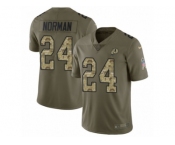 Men Nike Washington Redskins #24 Josh Norman Limited Olive Camo 2017 Salute to Service NFL Jersey