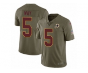 Men Nike Washington Redskins #5 Tress Way Limited Olive 2017 Salute to Service NFL Jersey