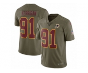 Men Nike Washington Redskins #91 Ryan Kerrigan Limited Olive 2017 Salute to Service NFL Jersey
