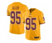 Men Nike Washington Redskins #95 Jonathan Allen Limited Gold Rush Vapor Untouchable NFL Jersey