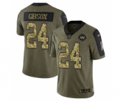 Men's Washington Football Team #24 Antonio Gibson 2021 Olive Camo Salute To Service Limited Stitched Football Jersey