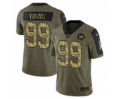 Men's Washington Football Team #99 Chase Young 2021 Olive Camo Salute To Service Limited Stitched Football Jersey