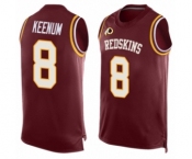 Men's Washington Redskins #8 Case Keenum Limited Red Player Name & Number Tank Top Football Jersey