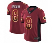 Men's Washington Redskins #8 Case Keenum Limited Red Rush Drift Fashion Football Jersey