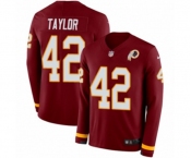 Nike Washington Redskins #42 Charley Taylor Limited Burgundy Therma Long Sleeve NFL Jersey