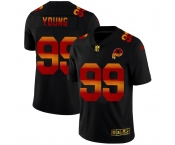Washington Redskins #99 Chase Young Men's Black Nike Red Orange Stripe Vapor Limited NFL Jersey