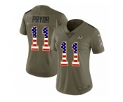 Women Nike Washington Redskins #11 Terrelle Pryor Limited Olive USA Flag 2017 Salute to Service NFL Jersey