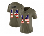Women Nike Washington Redskins #14 Ryan Grant Limited Olive USA Flag 2017 Salute to Service NFL Jersey