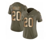 Women Nike Washington Redskins #20 Rob Kelley Limited Olive Gold 2017 Salute to Service NFL Jersey