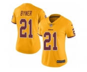 Women Nike Washington Redskins #21 Earnest Byner Limited Gold Rush Vapor Untouchable NFL Jersey