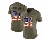 Women Nike Washington Redskins #31 Fabian Moreau Limited Olive USA Flag 2017 Salute to Service NFL Jersey