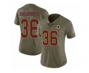 Women Nike Washington Redskins #36 D.J. Swearinger Limited Olive 2017 Salute to Service NFL Jersey