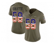 Women Nike Washington Redskins #58 Junior Galette Limited Olive USA Flag 2017 Salute to Service NFL Jersey