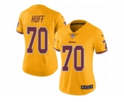 Women Nike Washington Redskins #70 Sam Huff Limited Gold Rush Vapor Untouchable NFL Jersey