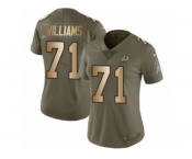 Women Nike Washington Redskins #71 Trent Williams Limited Olive Gold 2017 Salute to Service NFL Jersey