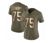 Women Nike Washington Redskins #75 Brandon Scherff Limited Olive Gold 2017 Salute to Service NFL Jersey