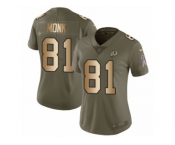 Women Nike Washington Redskins #81 Art Monk Limited Olive Gold 2017 Salute to Service NFL Jersey