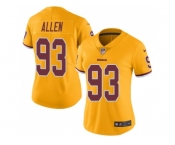 Women Nike Washington Redskins #93 Jonathan Allen Gold Stitched NFL Limited Rush Jersey